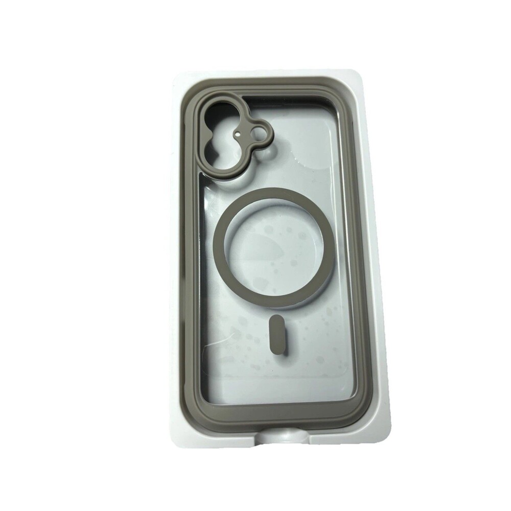 Miracase iPhone 17 Magnetic Shockproof Case Clear Back Taupe Gray Bumper